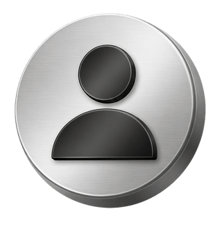Dekoratives silbernes 3D-Icon eines Benutzeravatars auf der FAQ-Seite